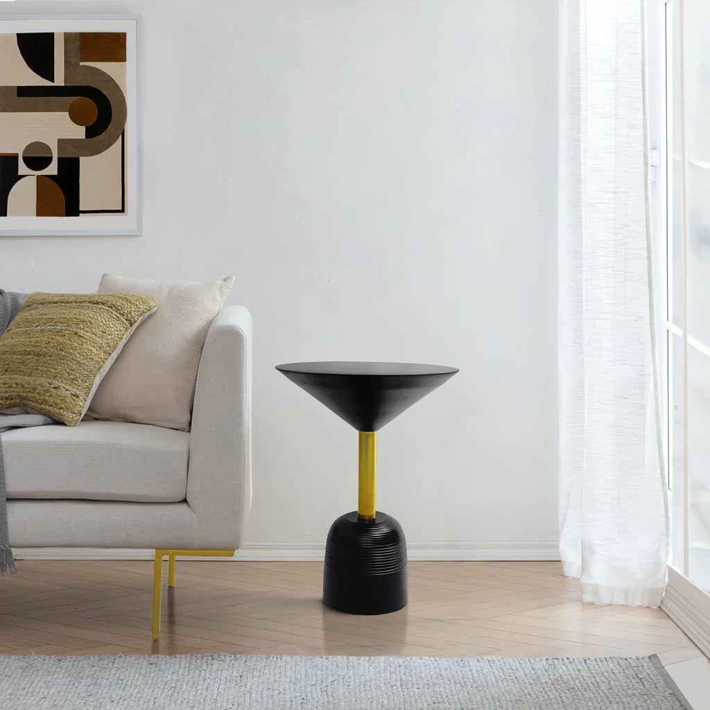 Round Black Side End Table T965785