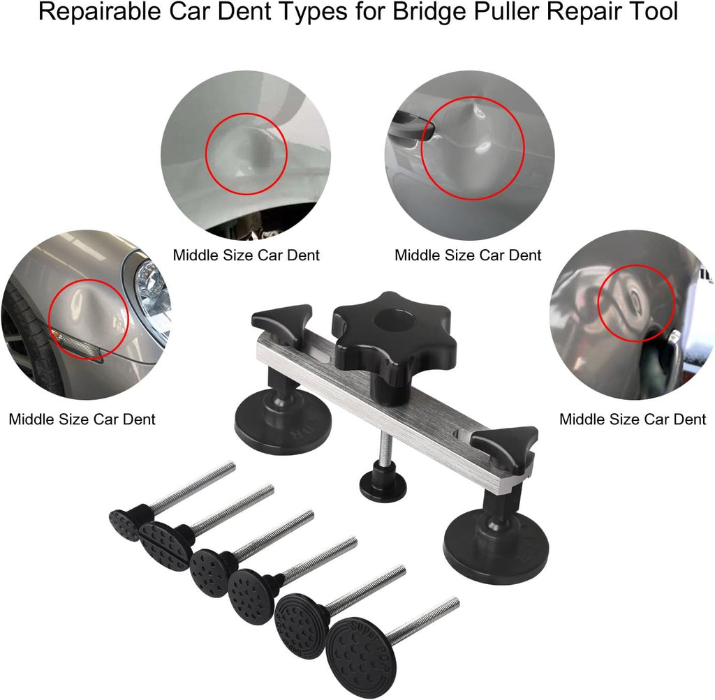 68 Pcs Auto Body Paintless Dent Removal Tools Kit LED Reflect Light Board Dent Lifter Bridge Puller Set H4174