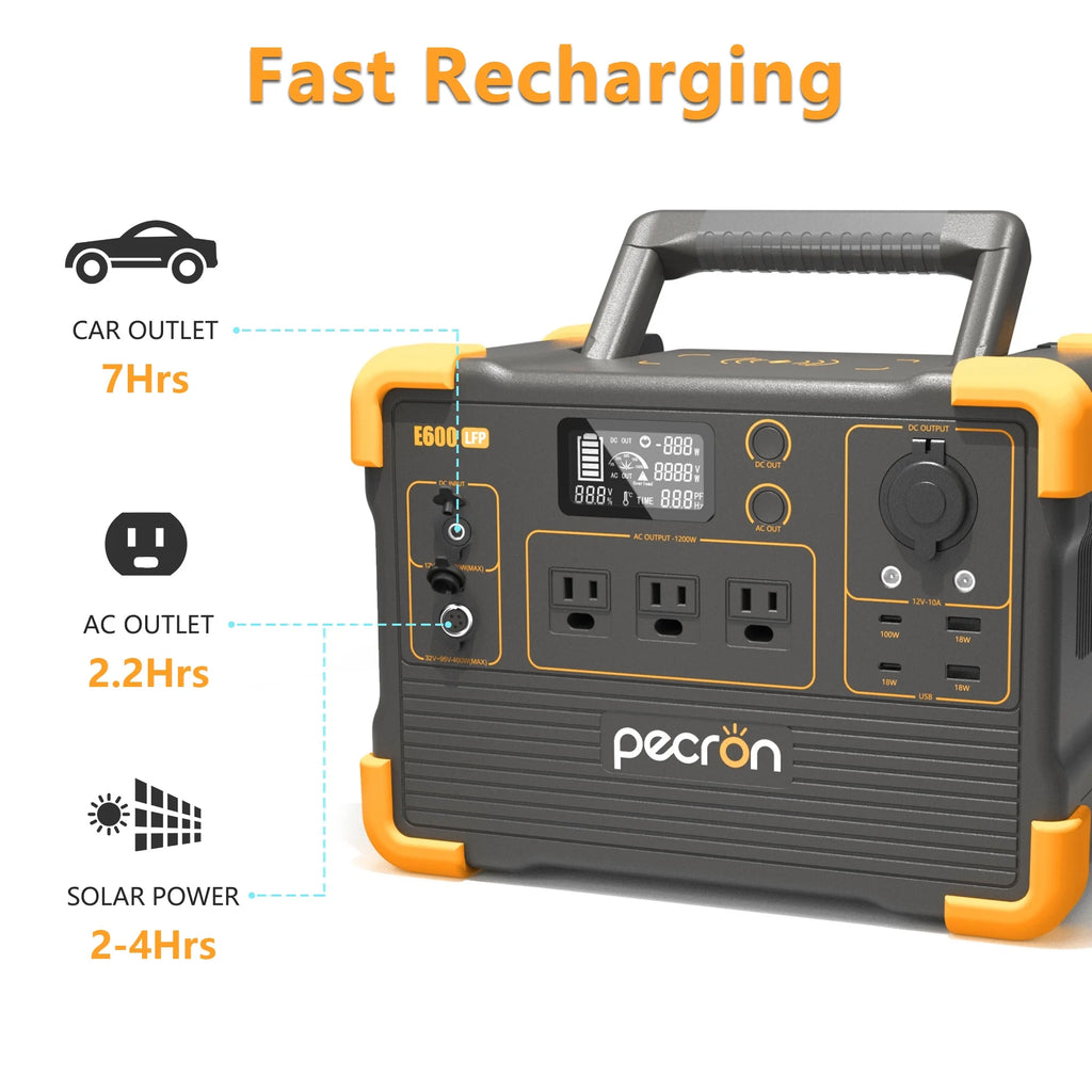 Portable Power Station 614Wh 1200W LiFePO4 Battery R24108