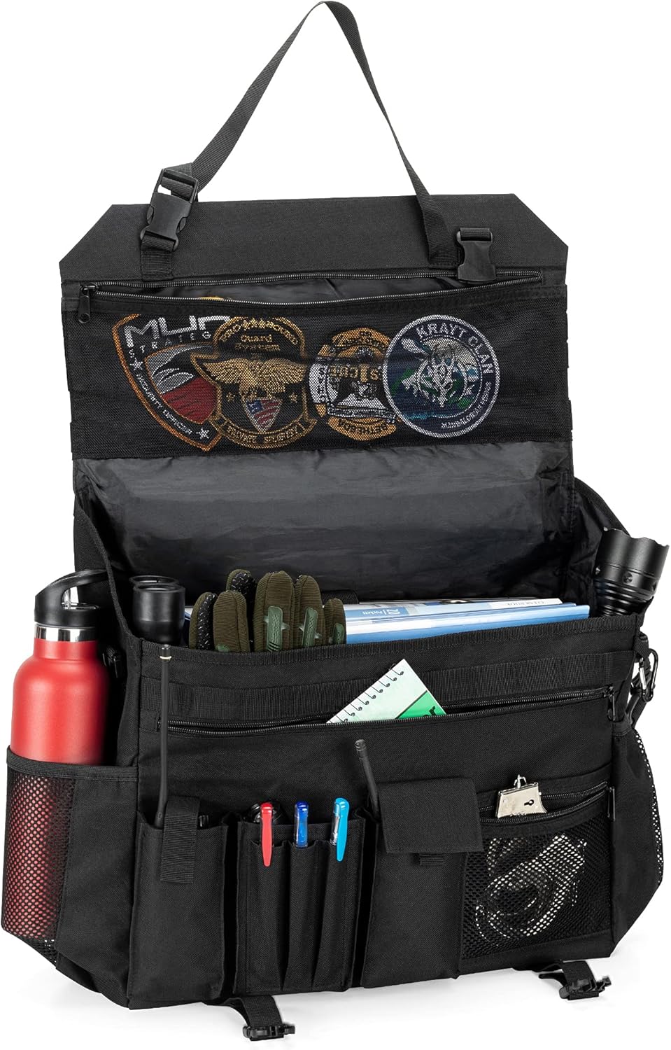 Black Patrol Bag with Molle Webbing L525