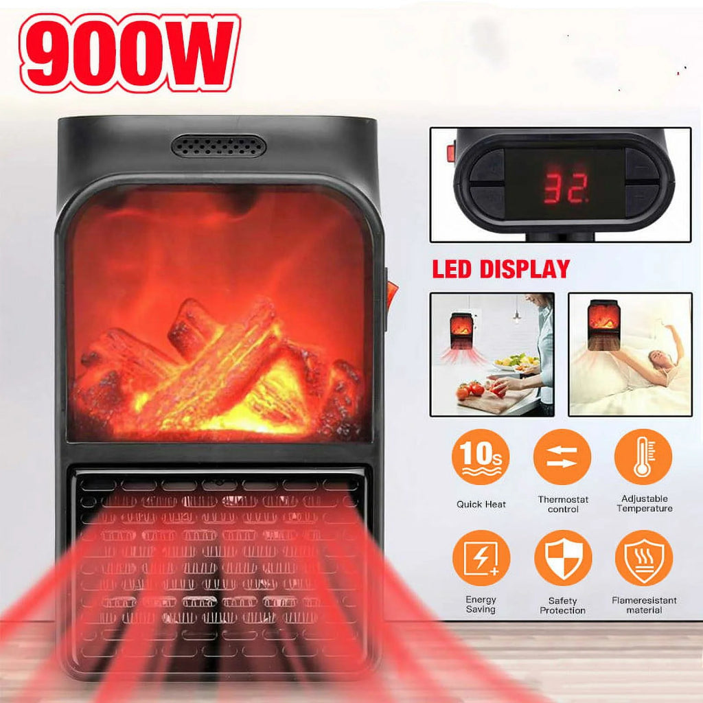 900W Mini Black Ceramic Electric Heater B324