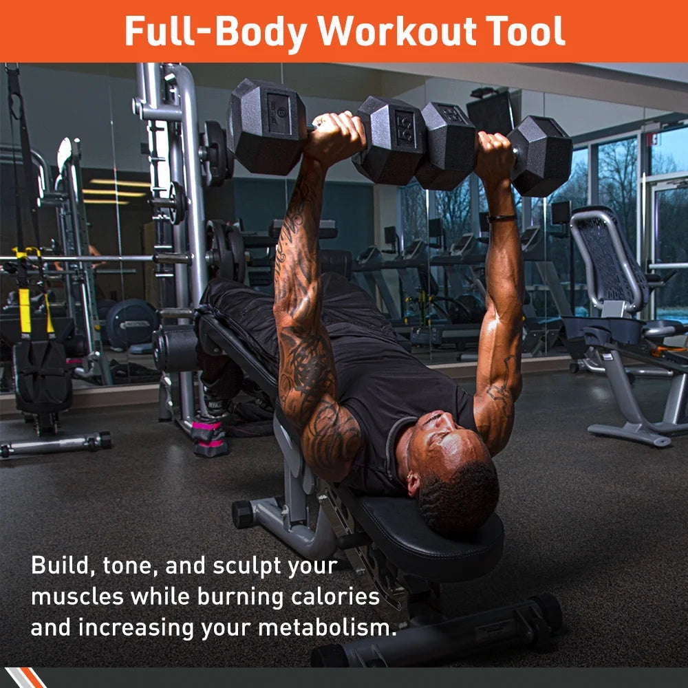 Rubber Encased Hex Dumbbell Set of Two 20 Pounds T1659