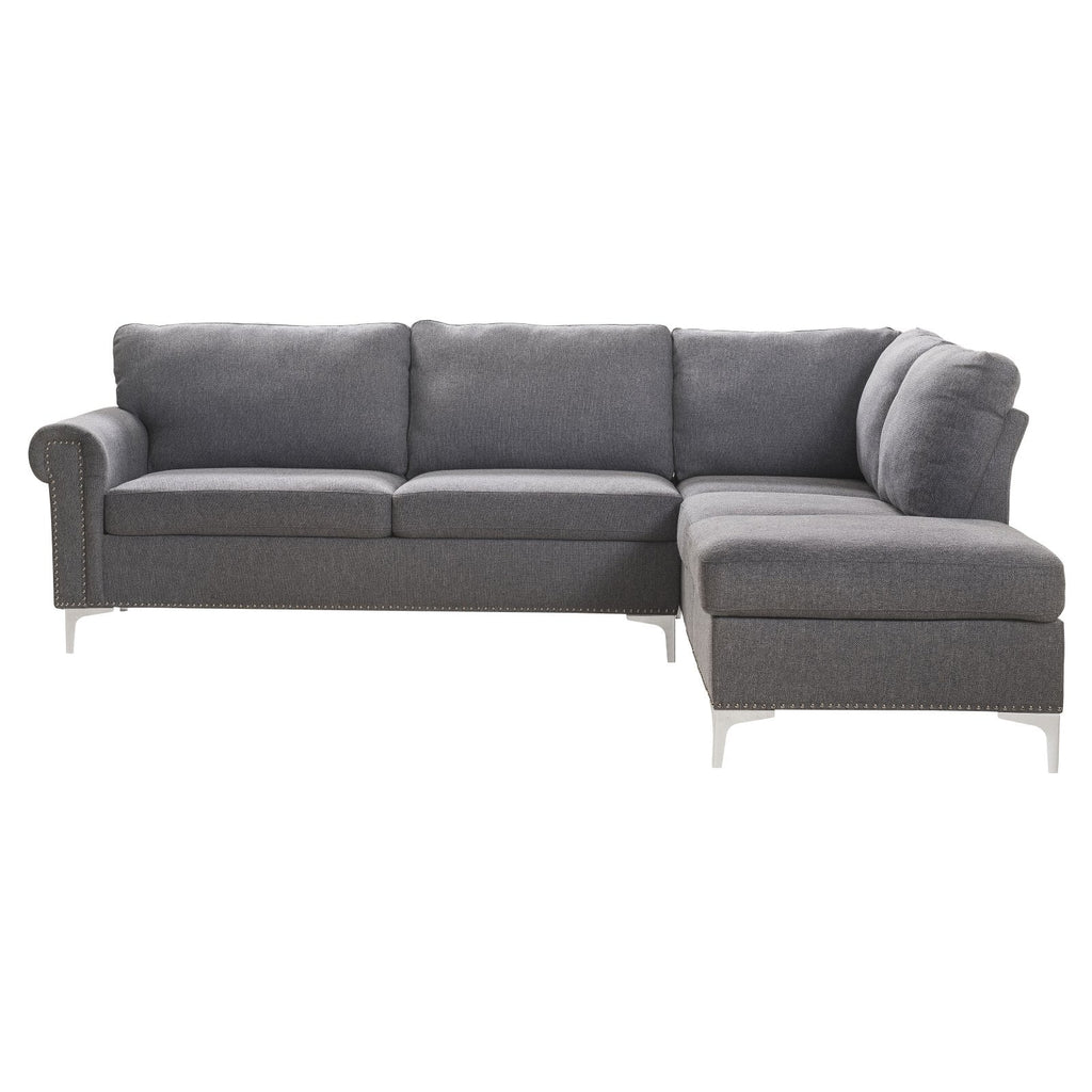 Gray Fabric Sectional Sofa E9505
