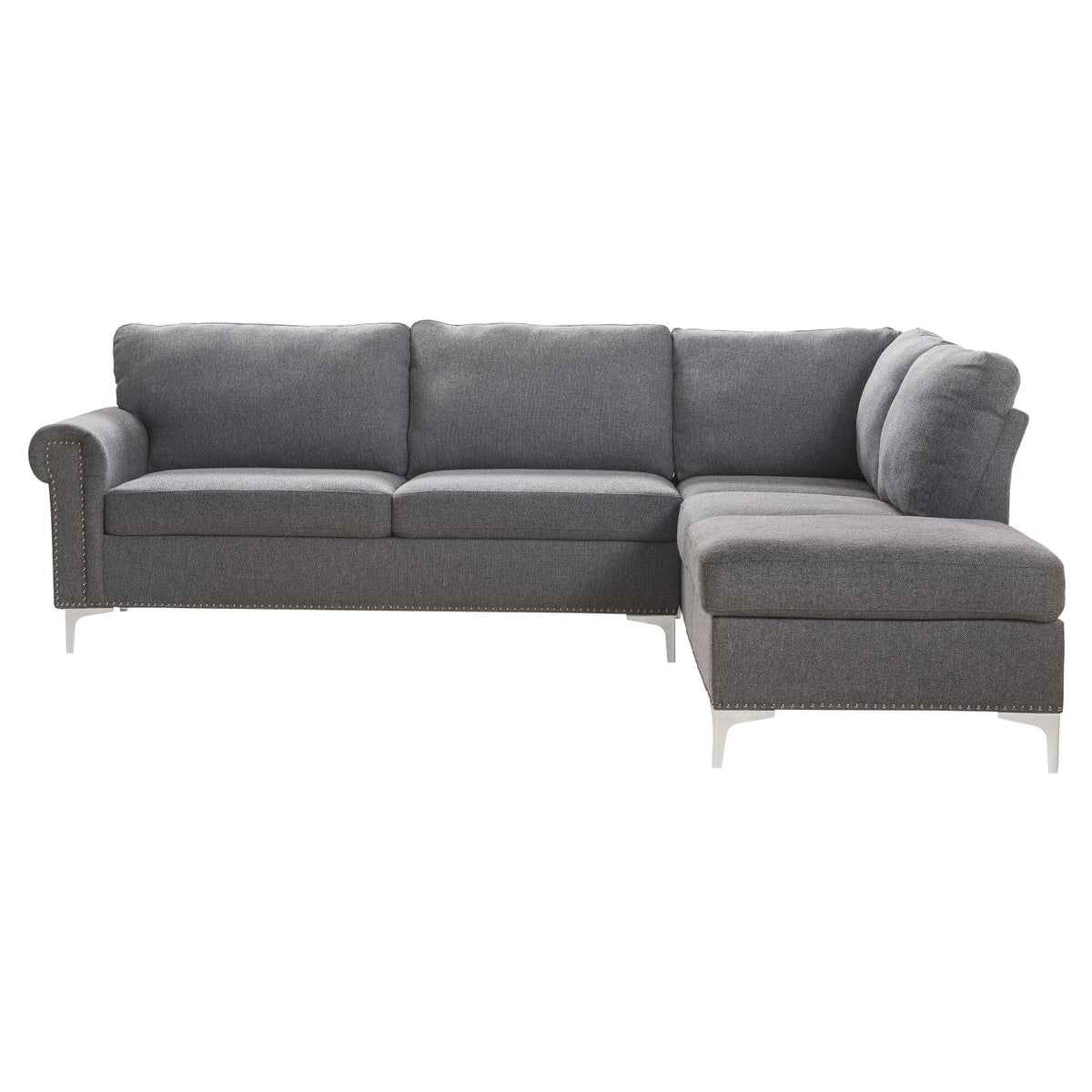 Gray Fabric Sectional Sofa E9505