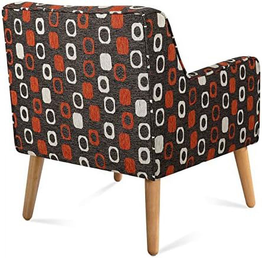 Grey Pattern Linen Fabric Accent Chair Z70879