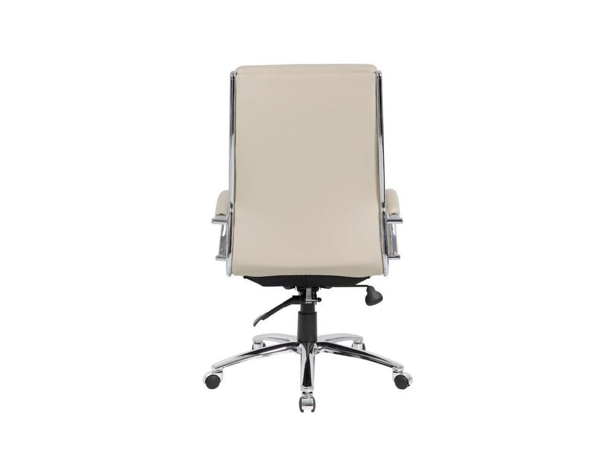 Beige Upholstered Vinyl Chair E637