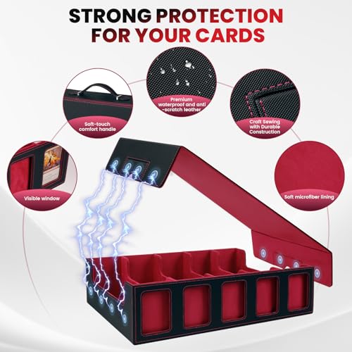 Purple 5-Row Trading Card Storage Box with Handle H7333