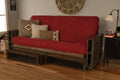 Rustic Walnut Futon Set with Drawers, Full, Linen R3795
