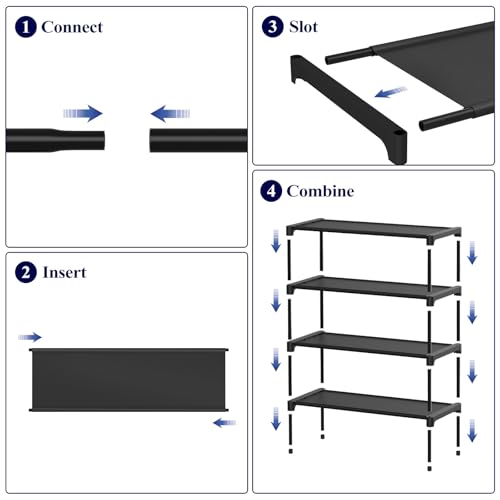 Black Non-Woven Shoe Rack E792