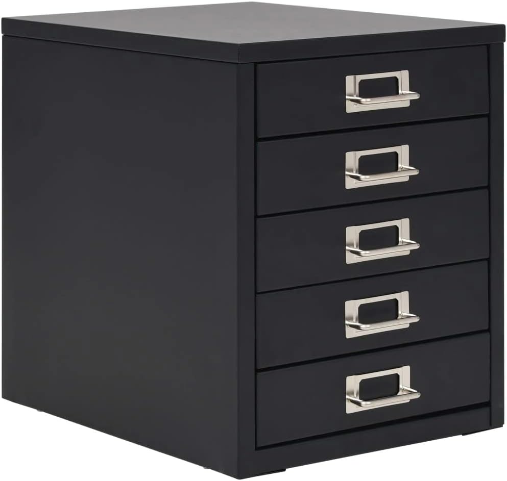 White 5 Drawer Metal Filing Cabinet Pack of 2 E891144