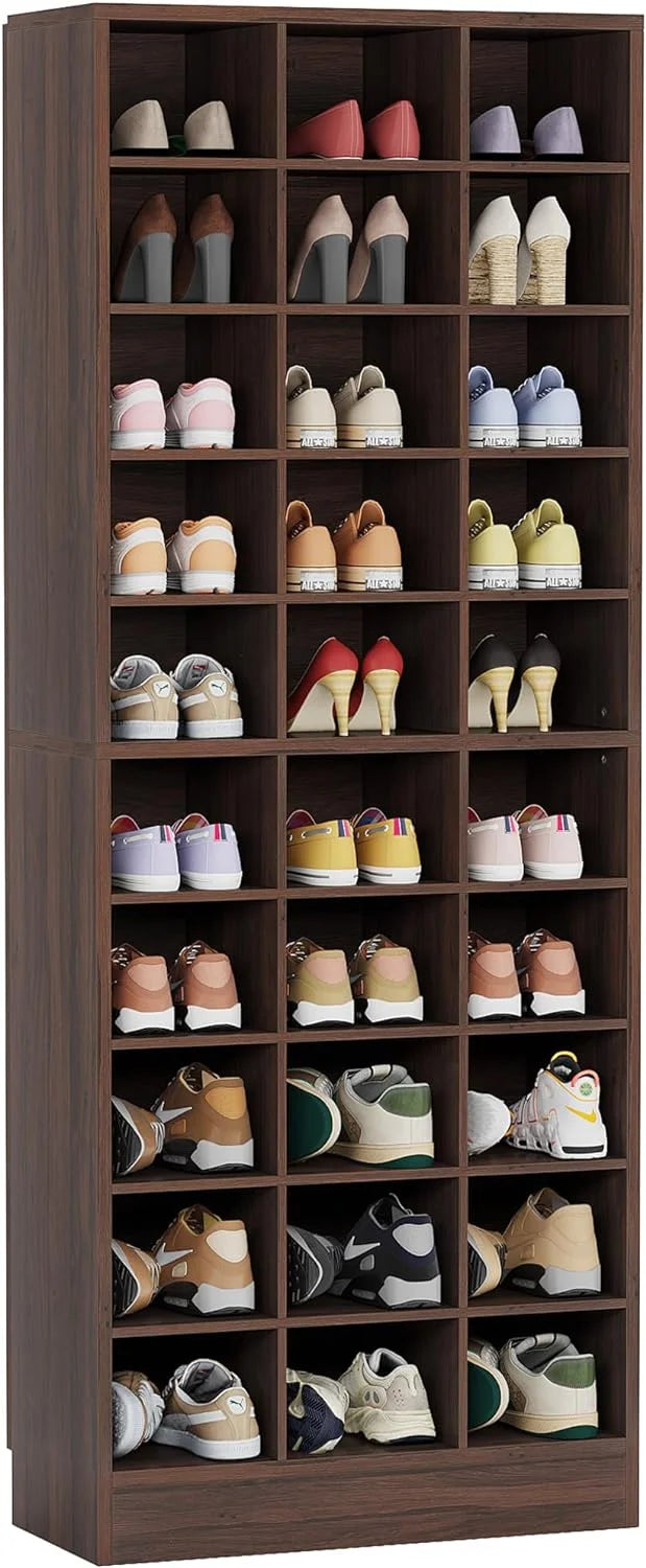 10-Tier Wooden Shoe Storage Cabinet with 30 Cubbies N427138