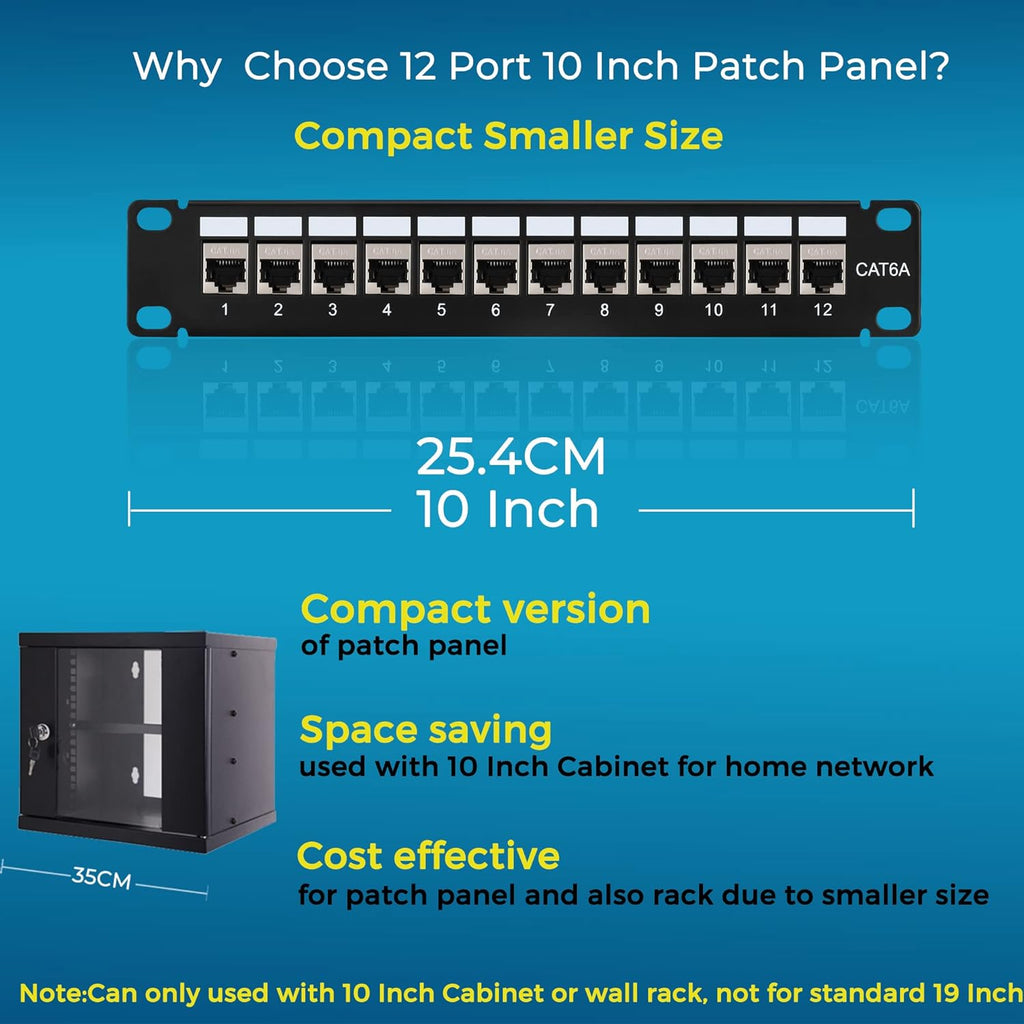 12 Port Cat6A Shielded Patch Panel X980