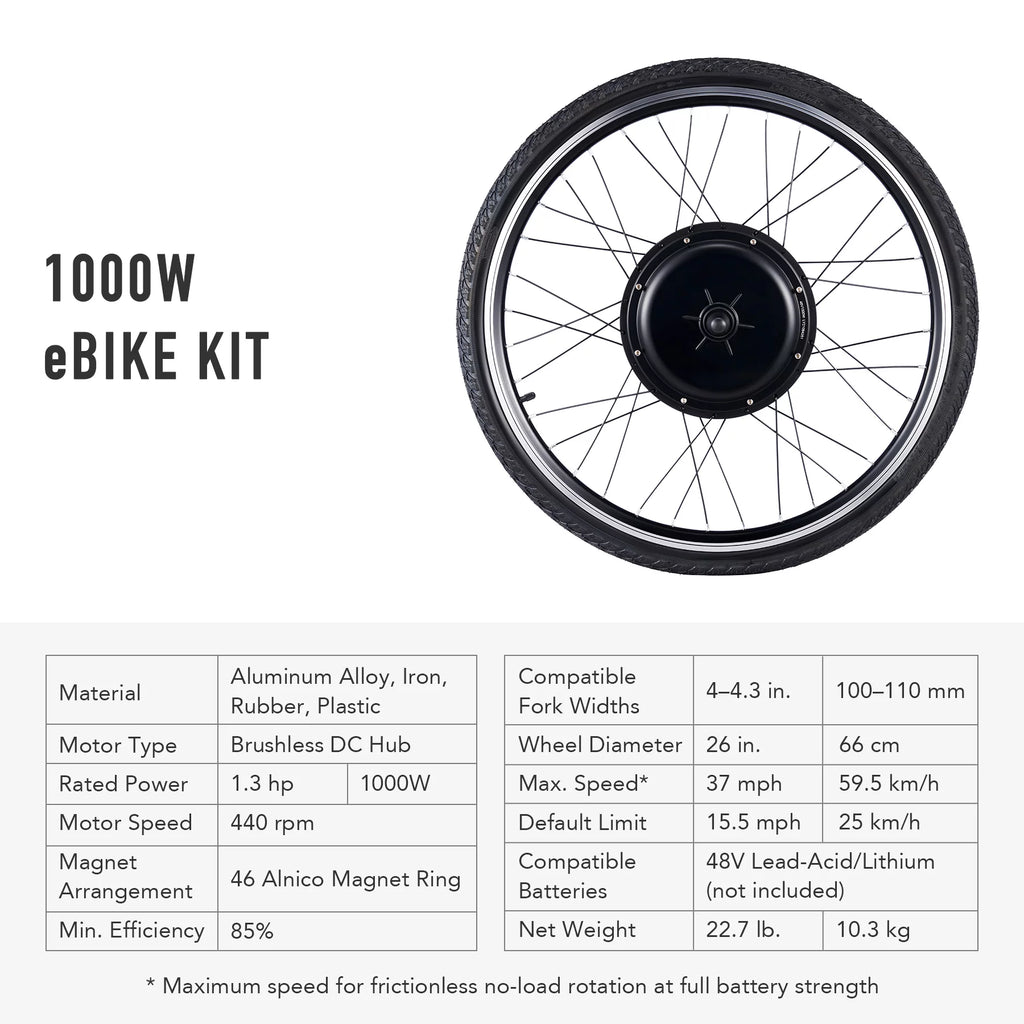 26 Inch 1000 Watt Electric Bike Conversion Kit C85269