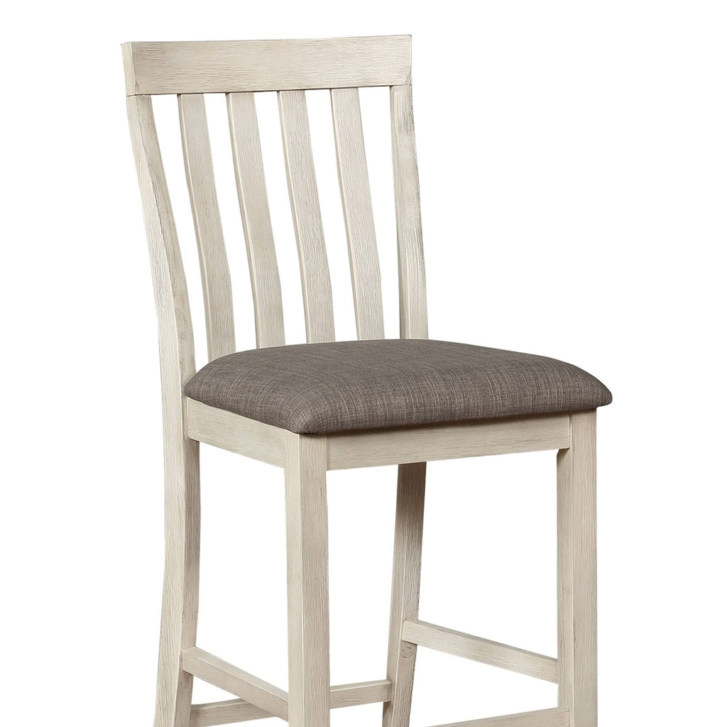 White and Gray Wooden Counter Chair Set of 2 J601245