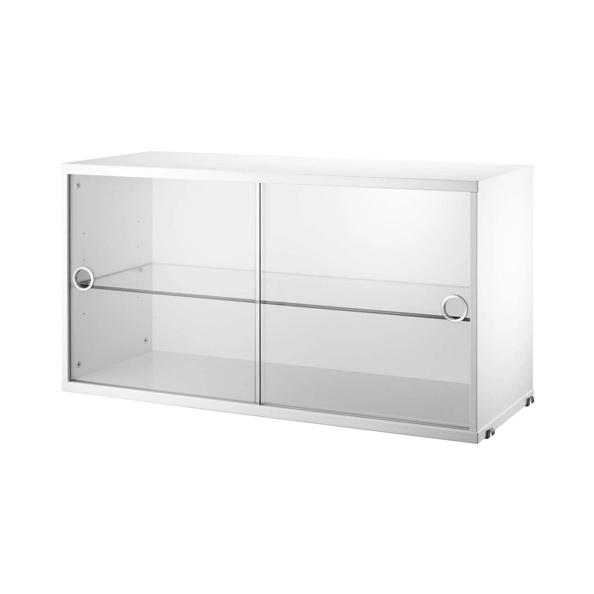 White String Display Cabinet with Sliding Glass Doors R519809