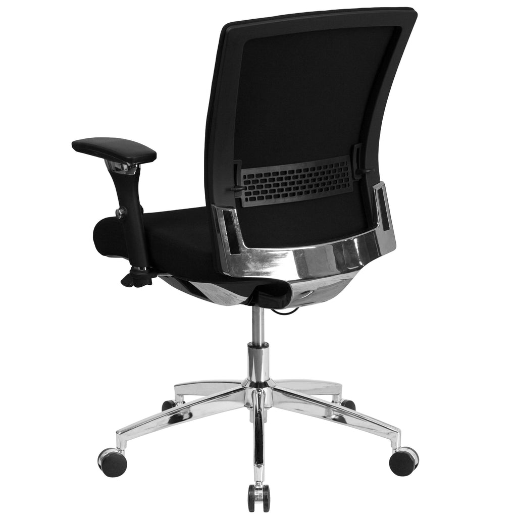 Black Fabric Ergonomic Office Chair with Seat Slider C605