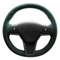Green Alcantara Car Steering Wheel Cover N320