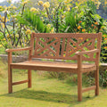 Natural Teak Wood Patio Bench R370325