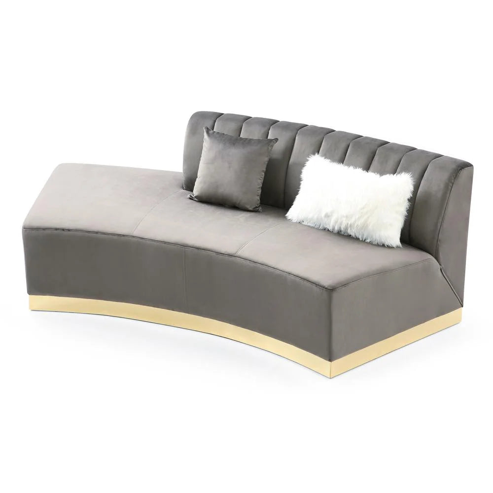Dark Gray Velvet Curved Sofa J7712