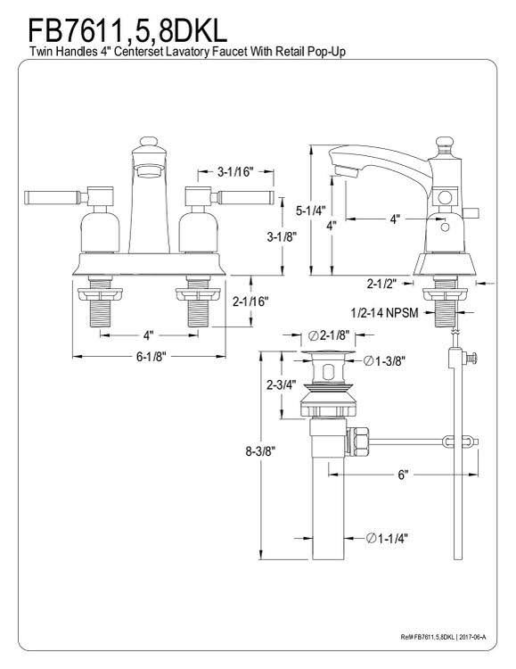 Polished Chrome Centerset Bathroom Faucet C982478