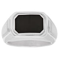 Mens Stainless Steel Black Reversible Fashion Ring W3278