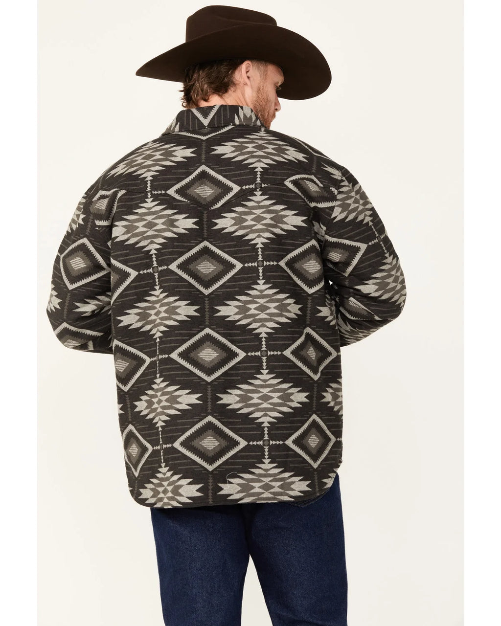 Black Lined Snap Shirt Jacket L5312
