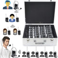 Wireless Headset Microphone Tour Guide System (1 Transmitter 20 Receivers with Silver Aluminum Storage Case) F346440