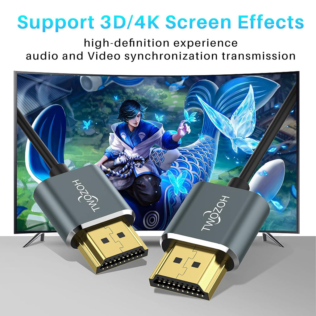 Ultra-Thin HDMI to HDMI Cable 5FT, Flexible HDMI 2.0 Cord G1356