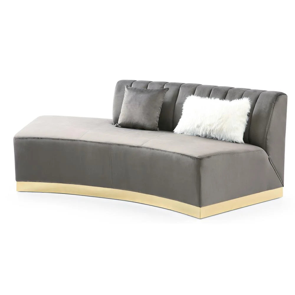 Dark Gray Velvet Curved Sofa J7712