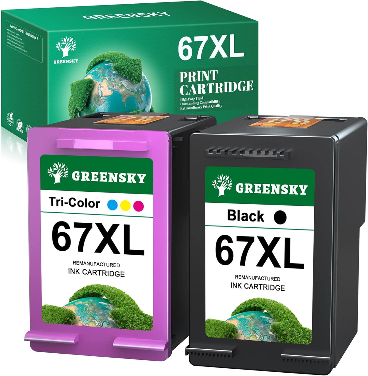 1 Black 1 Tri-Color Ink Cartridge Pack of 2 T256