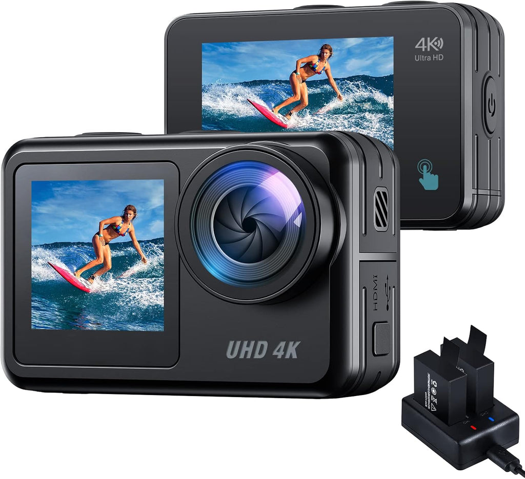 4K 20MP Dual Screen Waterproof Action Camera with EIS Remote Control E446621