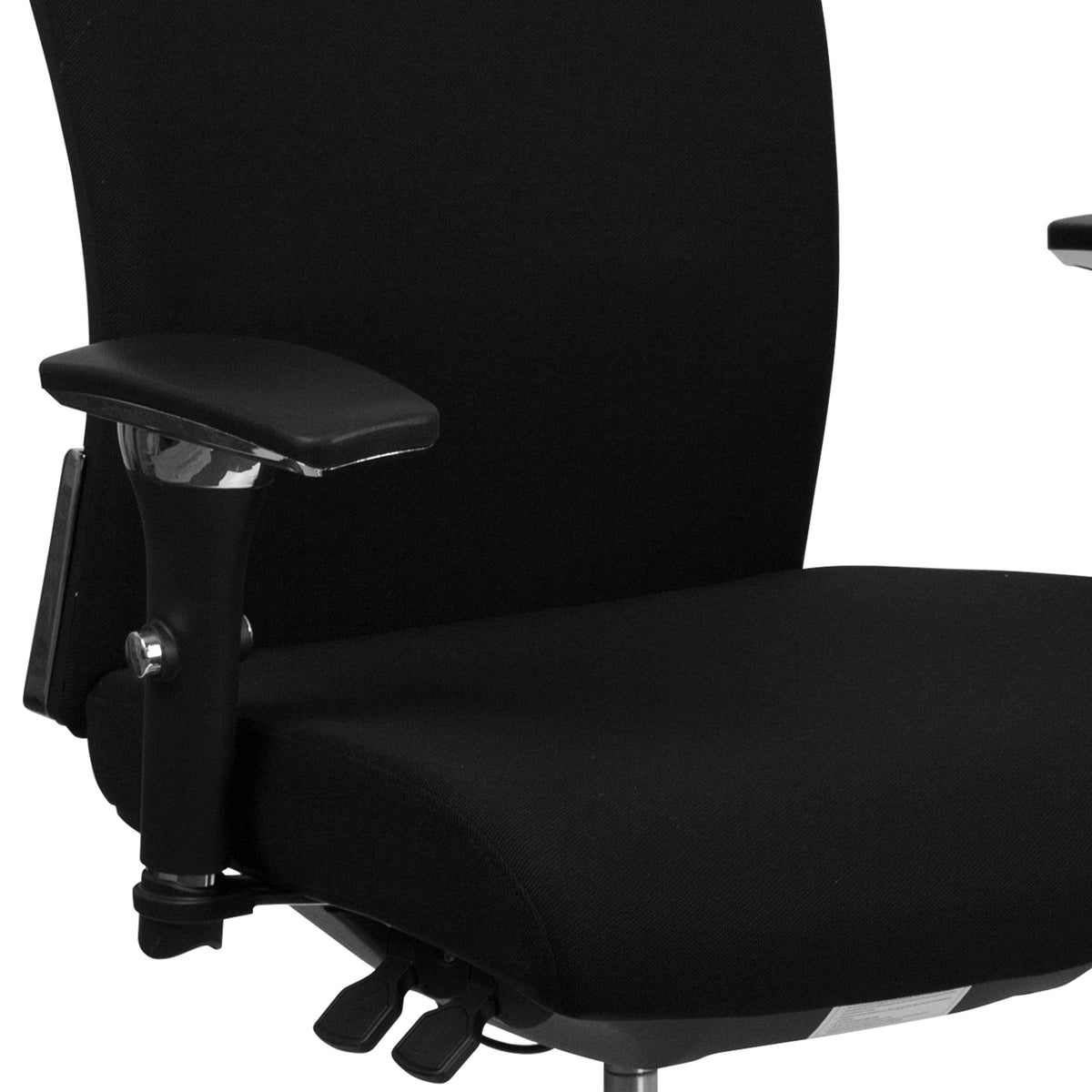 Black Fabric Ergonomic Office Chair with Seat Slider C605