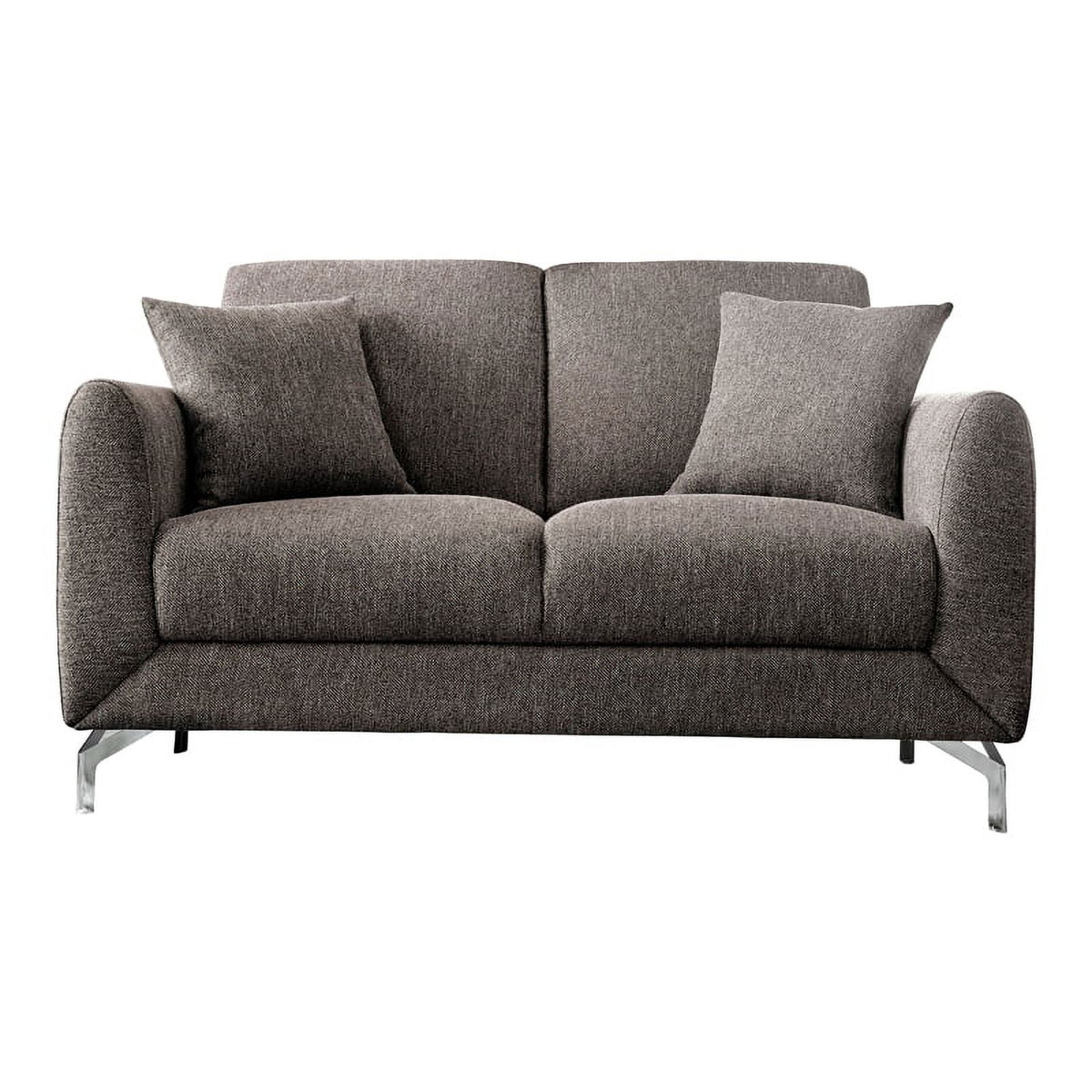 Brown Fabric Upholstered Loveseat P79648