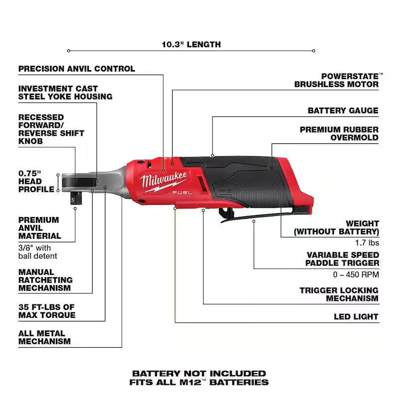 12V Lithium-Ion 3/8 in. Ratchet and 1/4 in. Die Grinder U382702