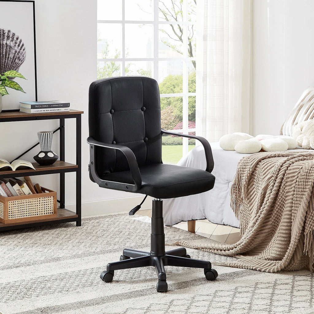 Black Corner Computer Desk & Chair Set Q9556