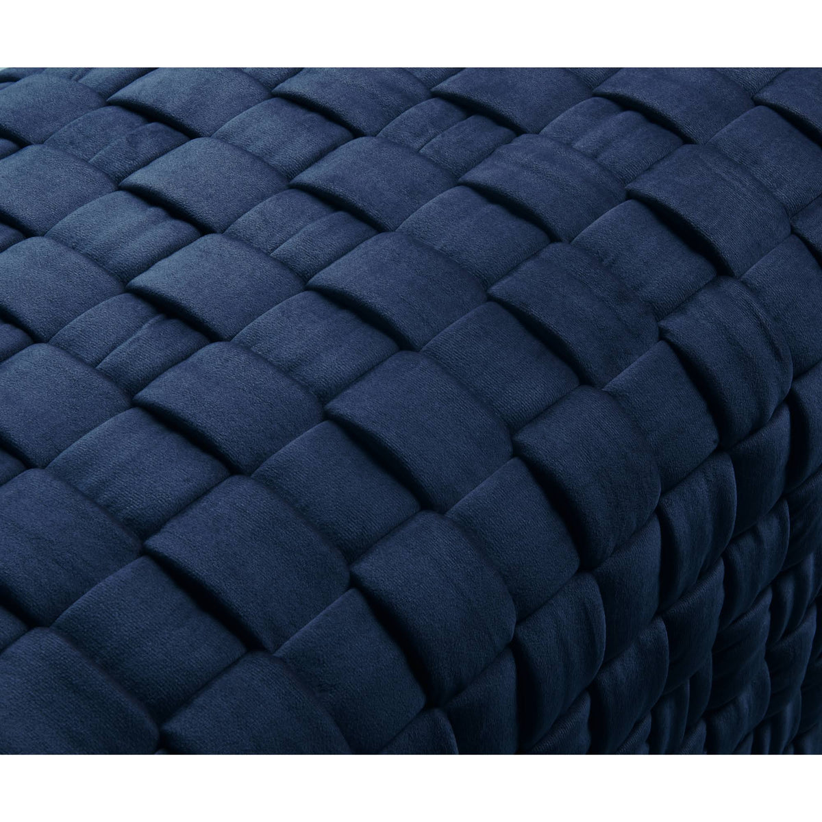 Navy Gold Velvet Cube Ottoman Y8526