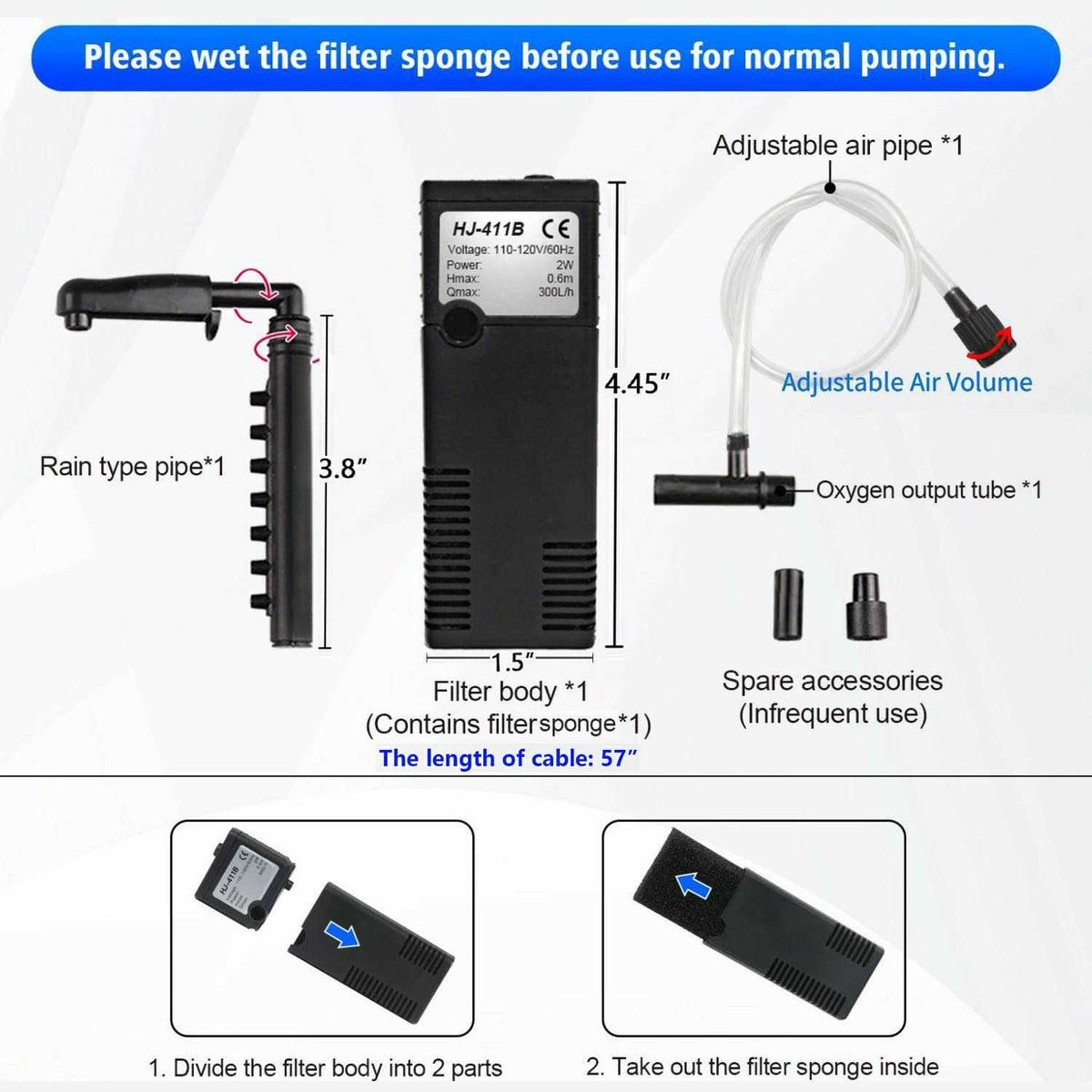 Aquarium Internal Filter 79 GPH G419