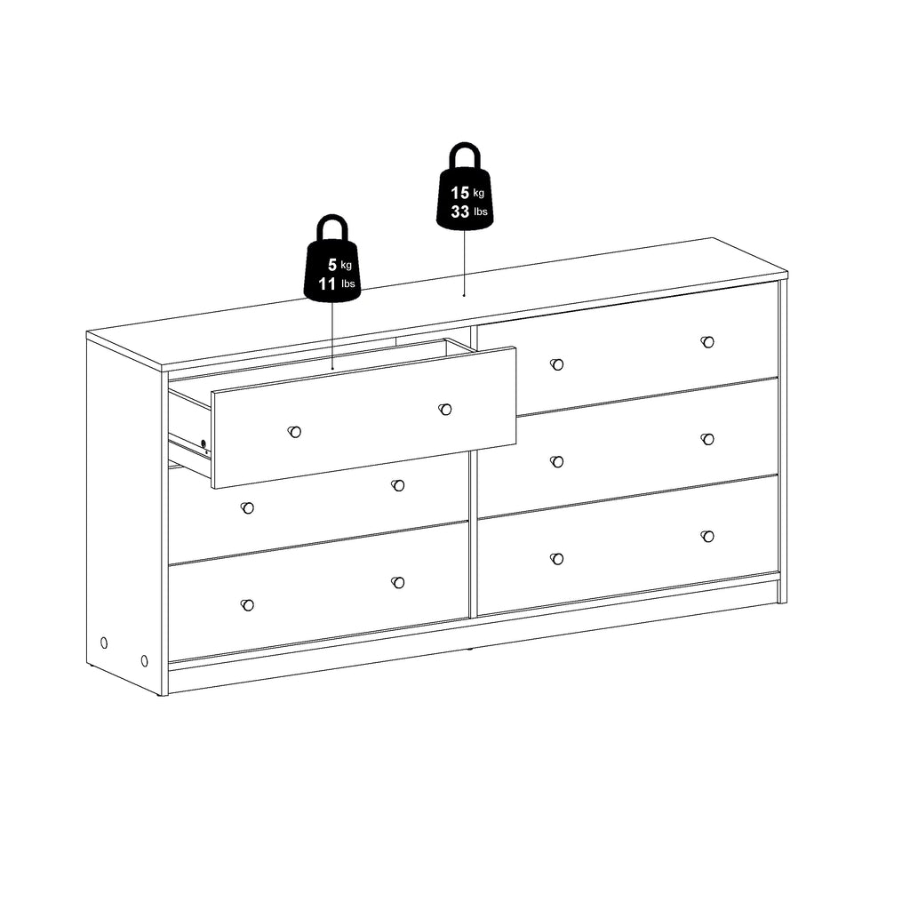 6 Drawer Double Dresser Y1671
