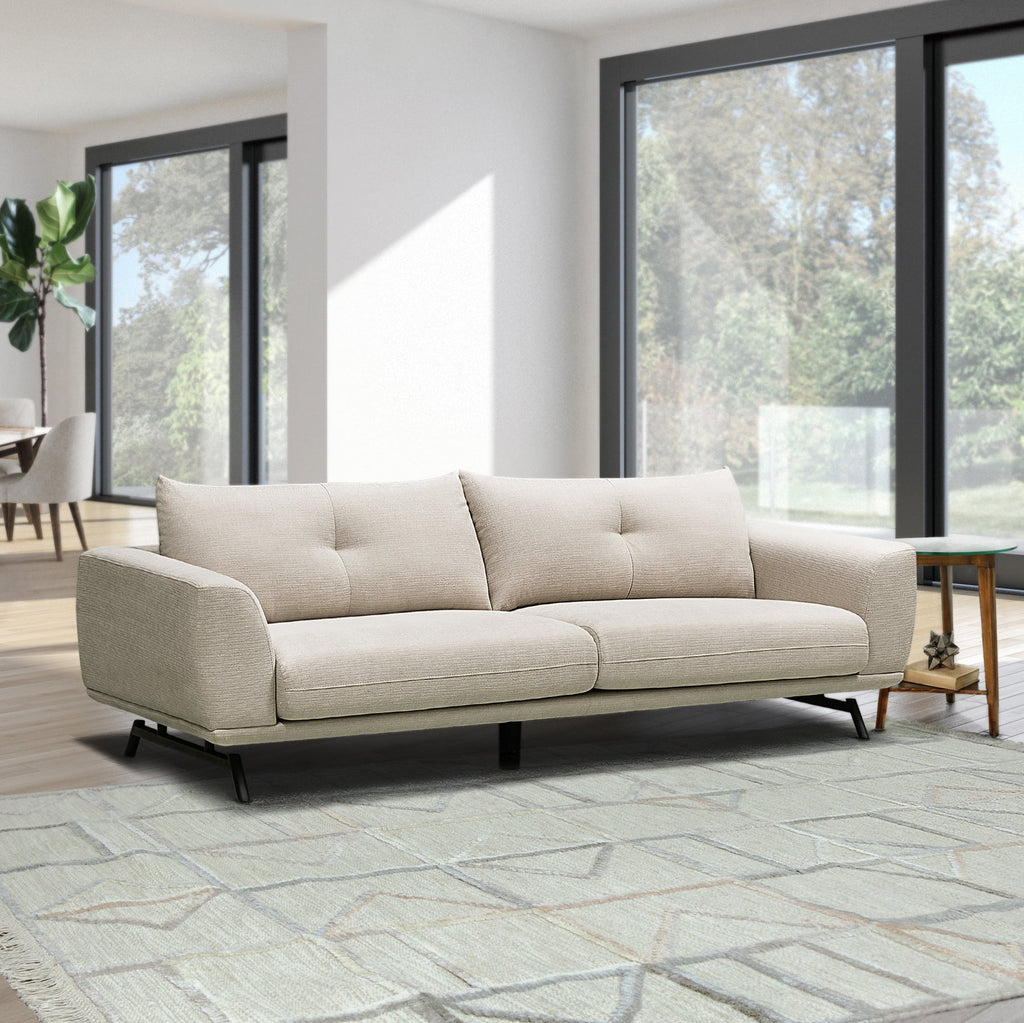 Cream 3-pc Fabric Sofa and 2 Chairs Set E598