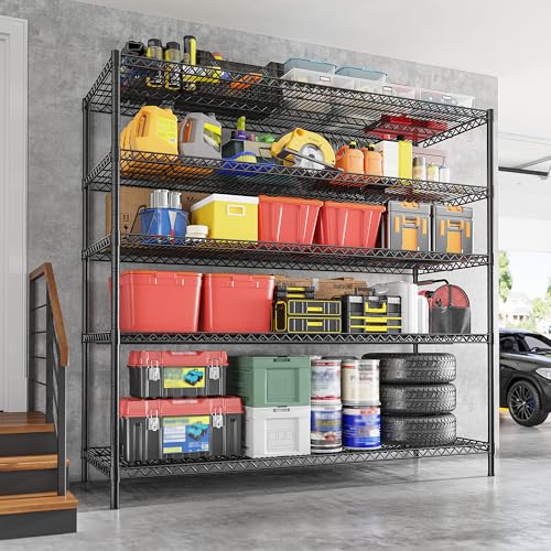 55.5" W 5 Tier Metal Shelving Unit W6133